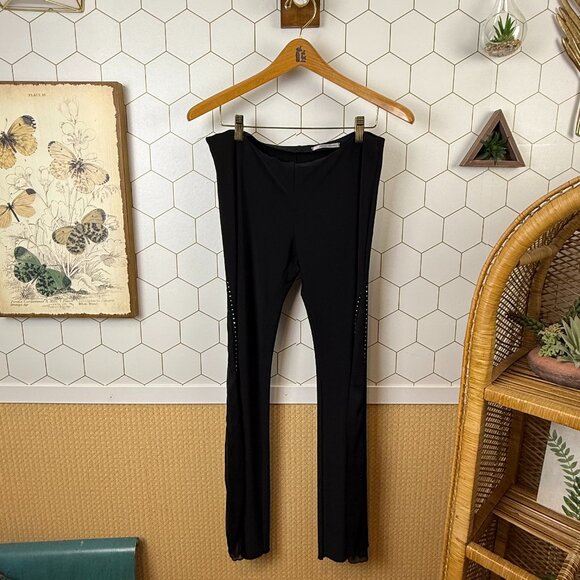 Black Two-Piece Dressy Set with Embellished Flare Leg Detail - Size - Large - Picture 2 of 10